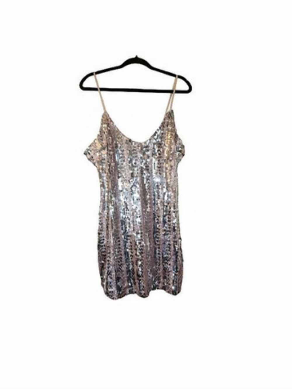 Forever 21 Sequin Camisole Dress in Pink & Silver Size Medium NWT